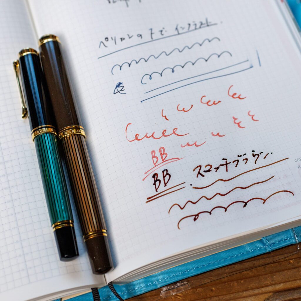 トモエリバーにM400のFニブとM800のBBニブで試し書き